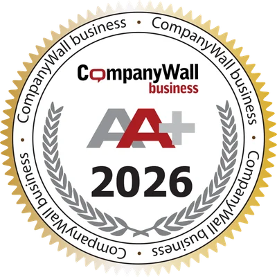 CompanyWall Business AA+ 2026 cégminősítési bélyegző